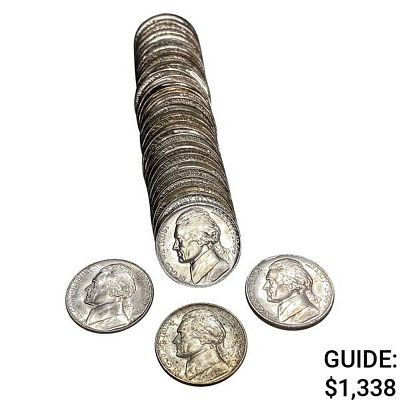 [35] 1944 Jefferson Silver Nickel Roll