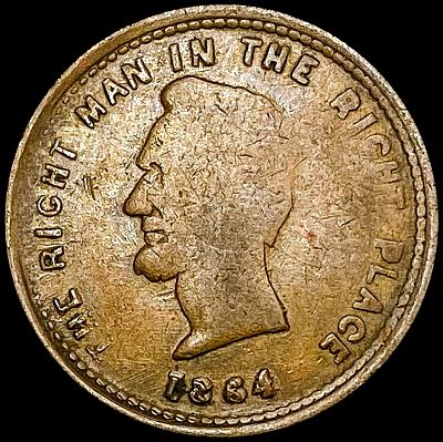 1864 Civil War Token LIGHTLY CIRCULATED