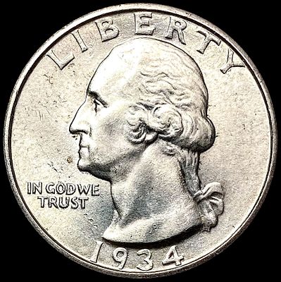 1934 Washington Silver Quarter CHOICE BU