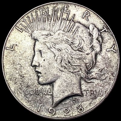 1928-S Silver Peace Dollar NEARLY UNCIRCULATED