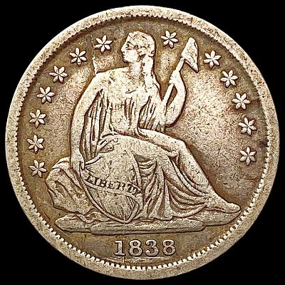 1838 Seated Liberty Dime LIGHTLY CIRCULATED