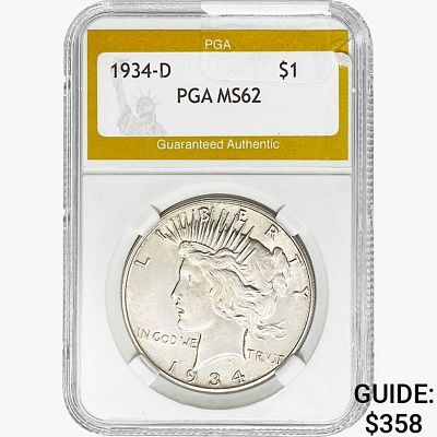 1934-D Silver Peace Dollar PGA MS62