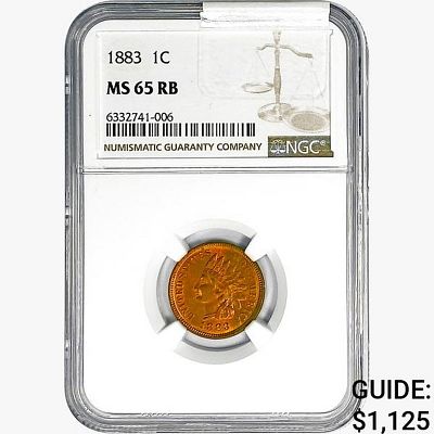 1883 Indian Head Cent NGC MS65 RB