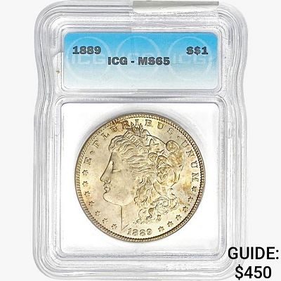1889 Morgan Silver Dollar ICG MS65