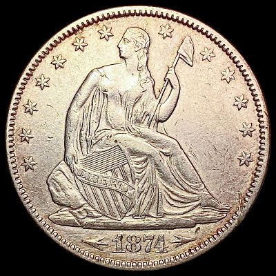 1874 Seated Liberty Half Dollar NEARLY UNCIRCULATED