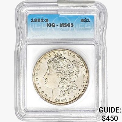 1882-S Morgan Silver Dollar ICG MS65