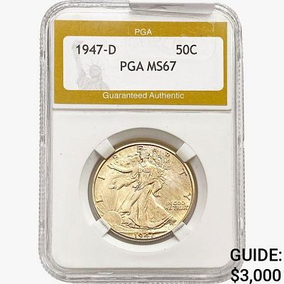 1947-D Walking Liberty Half Dollar PGA MS67