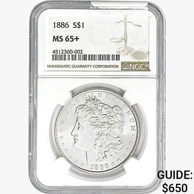 1886 Morgan Silver Dollar NGC MS65+