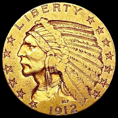 1912-S $5 Gold Half Eagle LIGHTLY CIRCULATED
