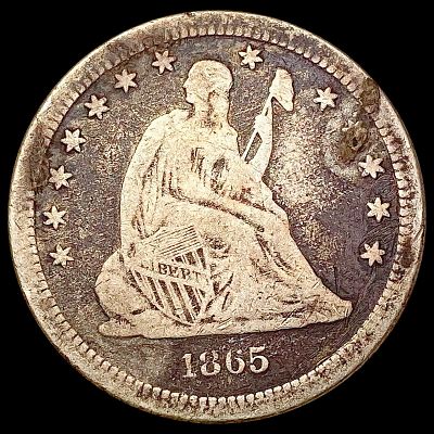 1865-S Seated Liberty Quarter NICELY CIRCULATED