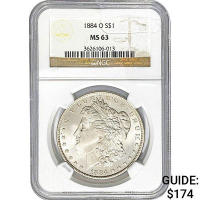 1884-O Morgan Silver Dollar NGC MS63