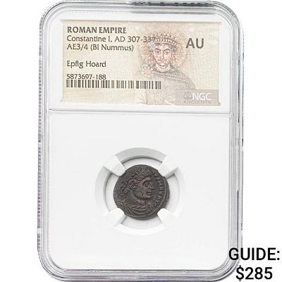Roman Constantine I, AD 307-337 AE3/4 BI Nummus