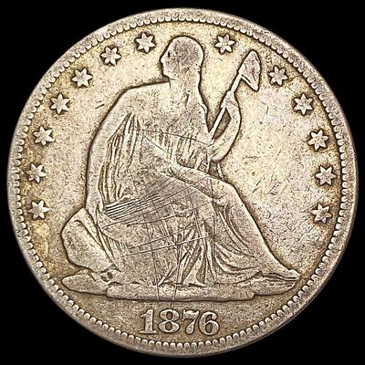 1876 Seated Liberty Half Dollar LIGHTLY CIRCULATED