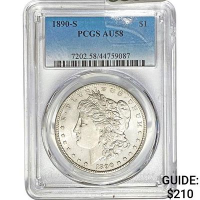 1890-S Morgan Dollar PCGS AU58