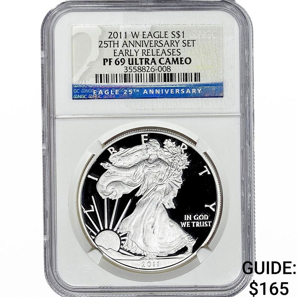 2011-W Silver Eagle NGC PF69 UC 25th Anniversary
