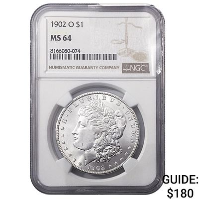 1902-O Morgan Silver Dollar NGC MS64