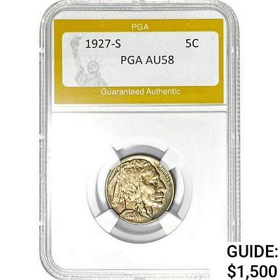 1927-S Buffalo Nickel PGA AU58