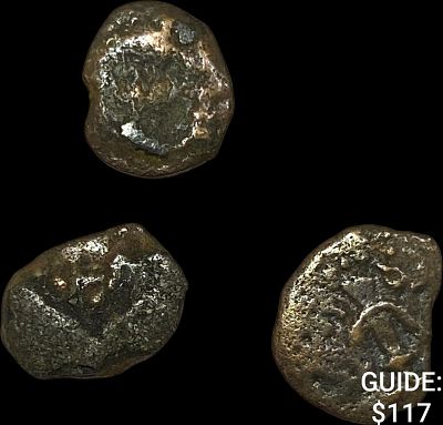 [3 Coins] Mark 12:41-44 Widow's Mite 103-76 BC NEARLY UNCIRCULATED