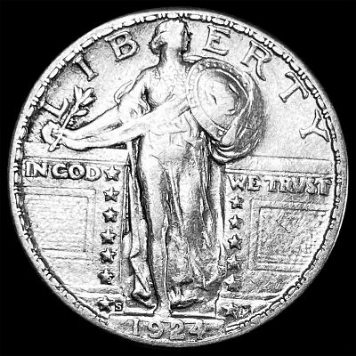 1924-S Standing Liberty Quarter CLOSELY UNCIRCULATED. 1924-S Standing Liberty Quarter CLOSELY 