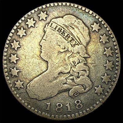 1818 Capped Bust Silver Quarter LIGHTLY CIRCULATED. 1818 Capped Bust Silver Quarter LIGHTLY 