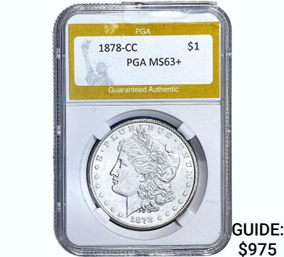 1878-CC Morgan Silver Dollar PGA MS63+