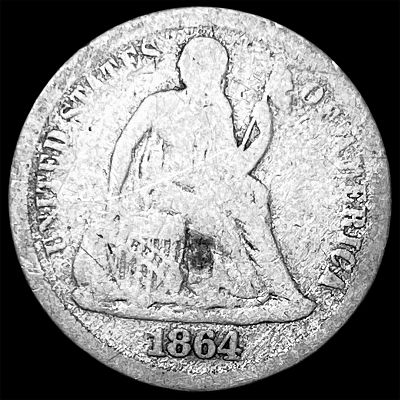 1864-S Seated Liberty Dime NICELY CIRCULATED