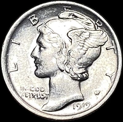 1919 FSB Silver Mercury Dime UNCIRCULATED