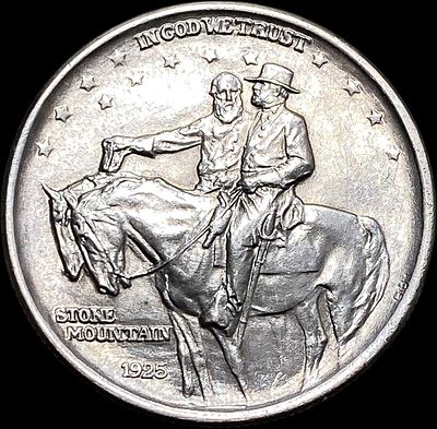 1925 Silver Stone Mountain Half Dollar CHOICE BU