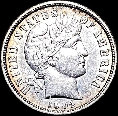 1904 Silver Barber Dime CLOSELY UNCIRCULATED