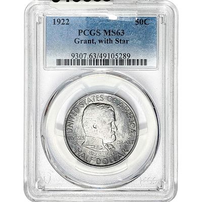 1922 Star Grant Half Dollar PCGS MS63