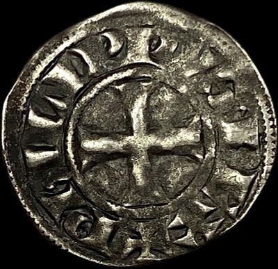 1297-1301 Greece Frankish Crusader Silver Denier NEARLY UNCIRCULATED