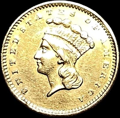 1859 Gold $1 Indian Head Type 3 CLOSELY UNCIRCULATED