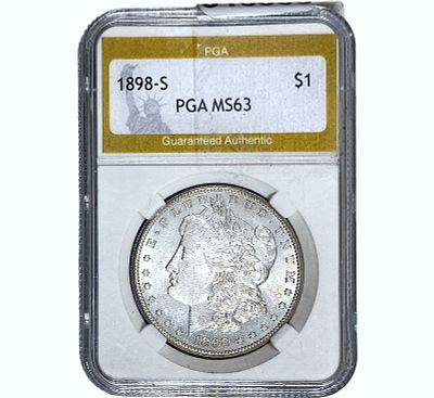 1898-S Morgan Silver Dollar PGA MS63