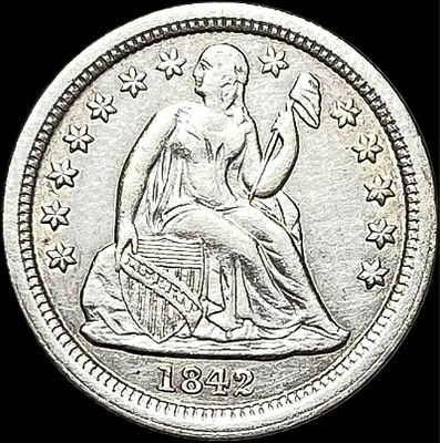 1842 Silver Seated Liberty Dime UNCIRCULATED
