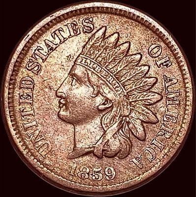 1859 Copper-Nickel Indian Head Cent CLOSELY UNCIRCULATED. 1859 Copper-Nickel Indian Head Cent 