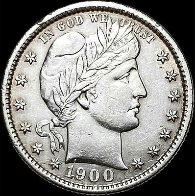 1900-S Silver Barber Quarter UNCIRCULATED
