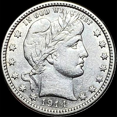 1914 Barber Silver Quarter CLOSELY UNCIRCULATED. 1914 Barber Silver Quarter CLOSELY UNCIRCULATED