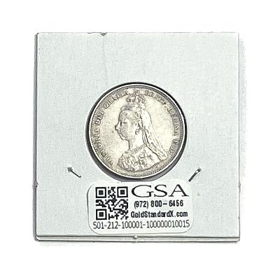 1887 Silver Shilling Coin AU