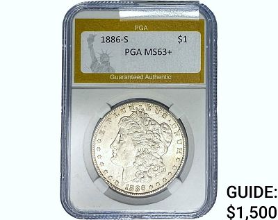 1886-S Morgan Silver Dollar PGA MS63+