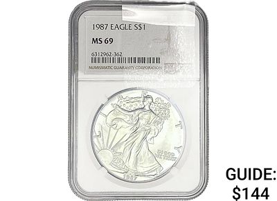 1987 Silver Eagle NGC MS69