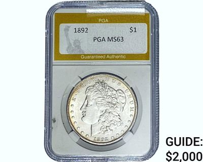 1892 Morgan Silver Dollar PGA MS63