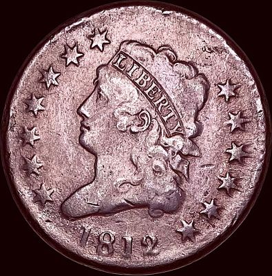 1812 Classic Head Large Cent NICELY CIRCULATED. 1812 Classic Head Large Cent NICELY CIRCULATED