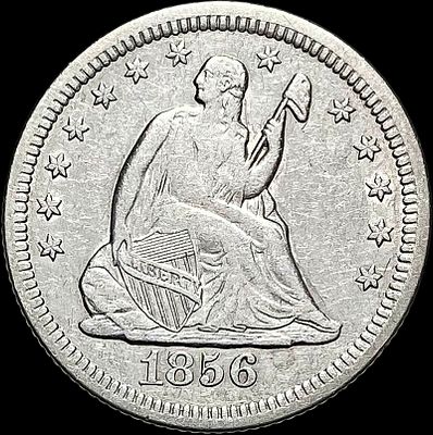 1856-O Silver Seated Liberty Quarter LIGHTLY CIRCULATED. 1856-O Silver Seated Liberty Quarter 