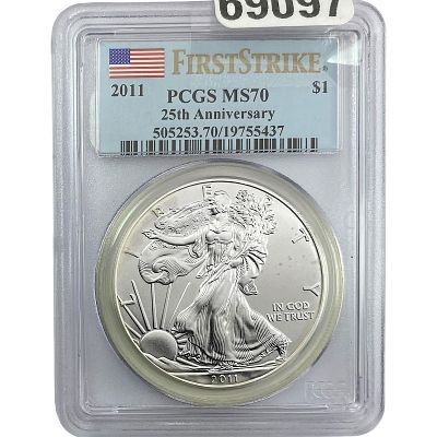 2011 Silver Eagle PCGS MS70 25th Anniv.