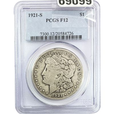 1921-S Morgan Silver Dollar PCGS F12