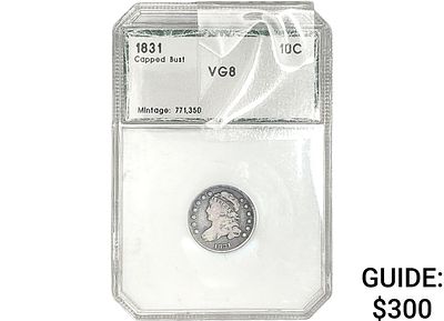1831 Capped Bust Dime PCI VG8