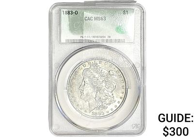 1883-O Morgan Silver Dollar CAC MS63