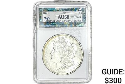 1891 Morgan Silver Dollar NCGS AU58