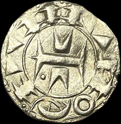 Crusades Bishops of Maguelone SIlver Denar NEARLY UNCIRCULATED