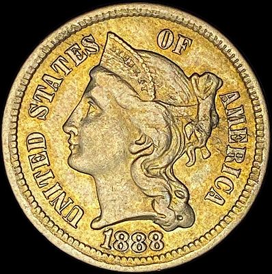 1888 Nickel Three-Cent Piece CLOSELY UNCIRCULATED. 1888 Nickel Three-Cent Piece CLOSELY UNCIRCULATED